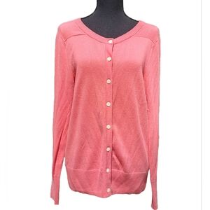 EDDIE BAUER Pink Button Front Long Sleeve Cardigan SIZE MEDIUM